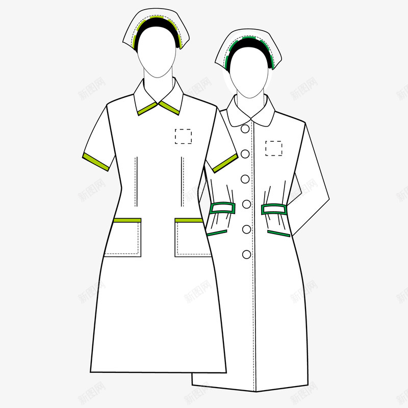 黑色线条护士服装矢量图ai免抠素材_新图网 https://ixintu.com 护士 服装 线条 线条黑色 黑色 矢量图