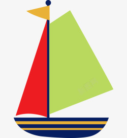 彩色帆船图素材