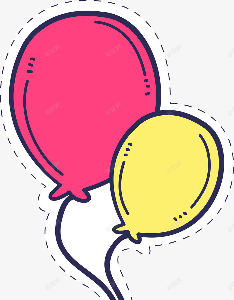 可爱气球图案png免抠素材_新图网 https://ixintu.com 儿童 卡通贴纸 可爱 气球 漂浮 矢量图案 装饰