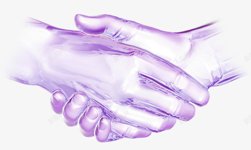科技感两人握手合作png免抠素材_新图网 https://ixintu.com 两人握手 互利 合作 握手 科技感 紫色 金属感