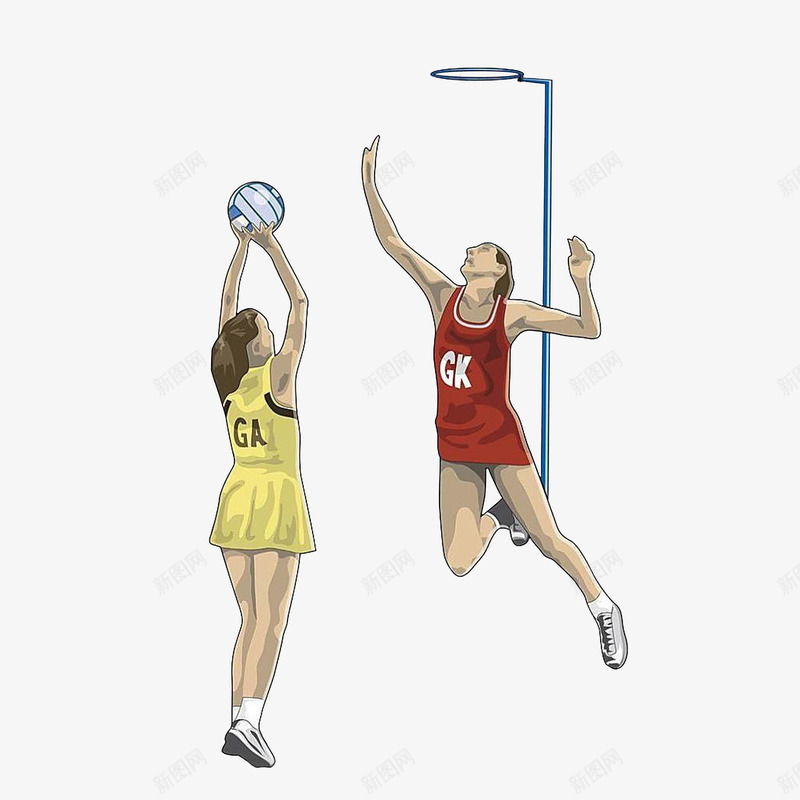 打篮球的女孩png免抠素材_新图网 https://ixintu.com 卡通投篮 打篮球的女孩 投篮的女孩 跳起的女孩