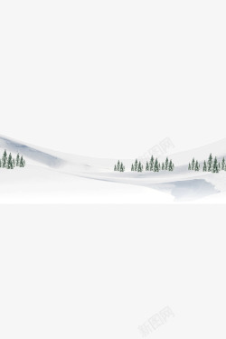大雪中的树木雪景素材
