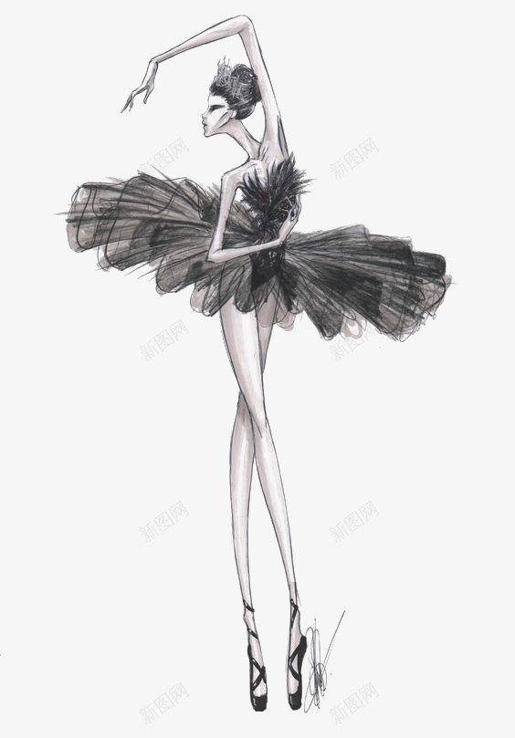 芭蕾舞女孩png免抠素材_新图网 https://ixintu.com 女生 舞蹈 芭蕾舞 跳舞 黑白