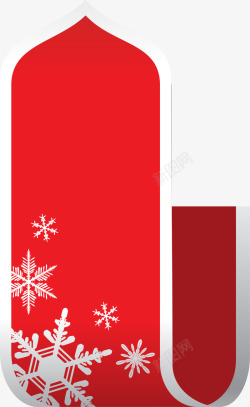 圣诞节徽章红色雪花标签高清图片