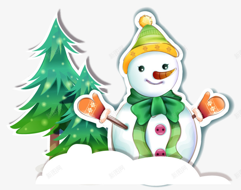 圣诞节雪人圣诞树png免抠素材_新图网 https://ixintu.com png 圣诞树 圣诞节 圣诞节矢量 素材 雪人