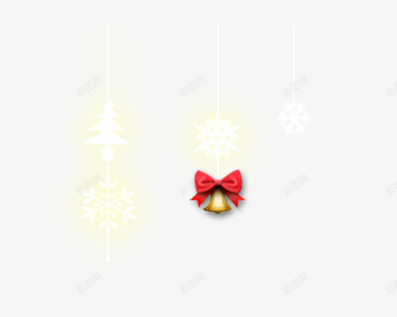 圣诞节装饰品png免抠素材_新图网 https://ixintu.com 发光的圣诞树 圣诞节 氛围装饰品 装饰 铃铛 雪花