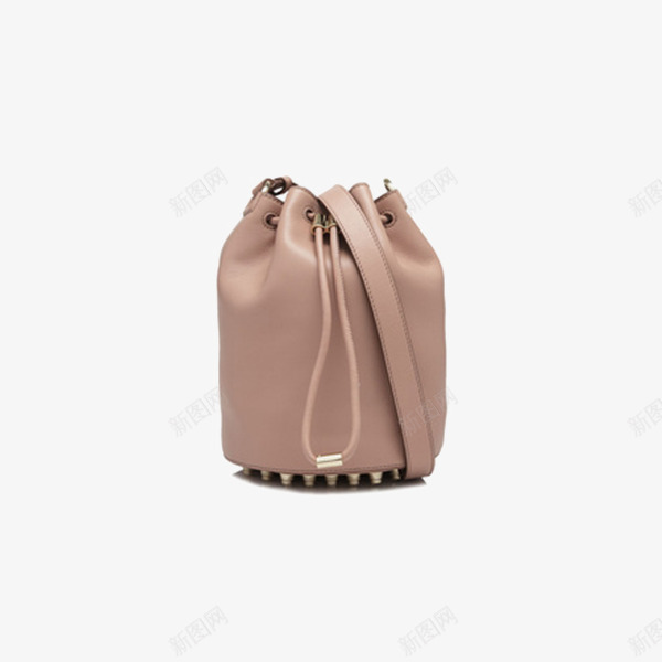浅粉红色水桶包png免抠素材_新图网 https://ixintu.com 产品实物 女士背包 时尚包 水桶包