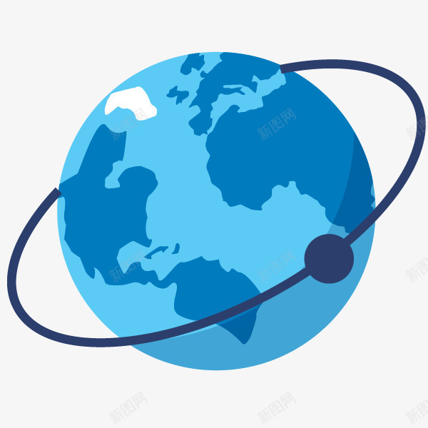 环绕的地球矢量图ai免抠素材_新图网 https://ixintu.com 地球 地理 环绕 科幻 科技 蓝色 矢量图