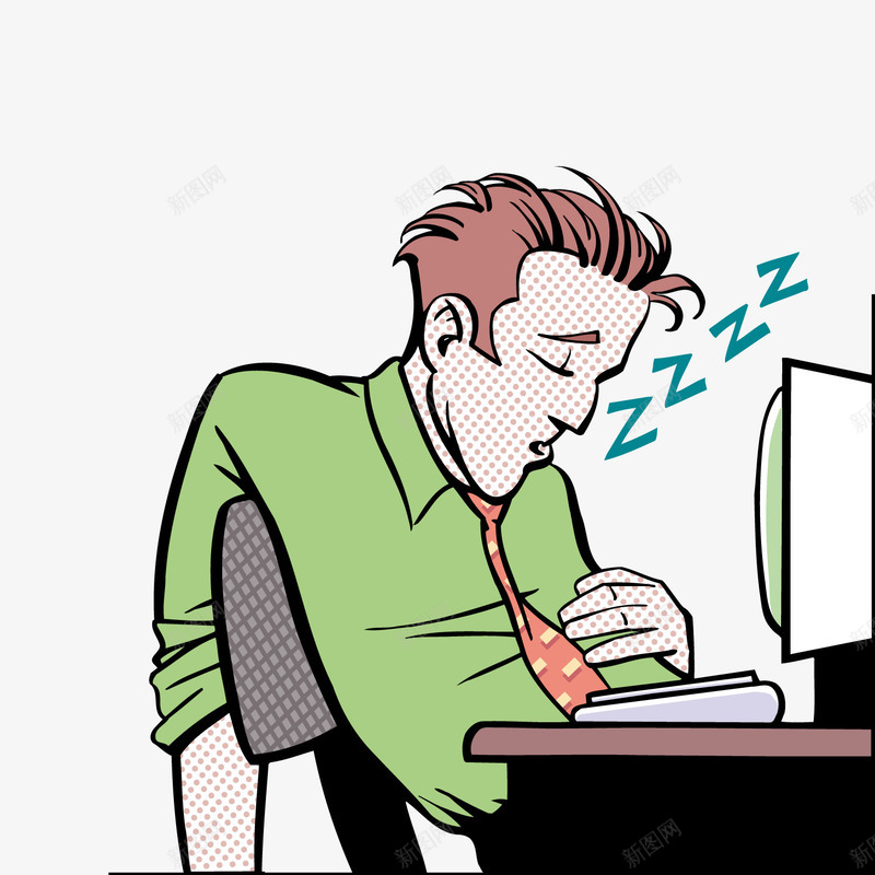 工作到睡着的中年人png免抠素材_新图网 https://ixintu.com 中年人 工作 睡觉