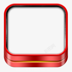 质感icon红色金属质感边框图标高清图片
