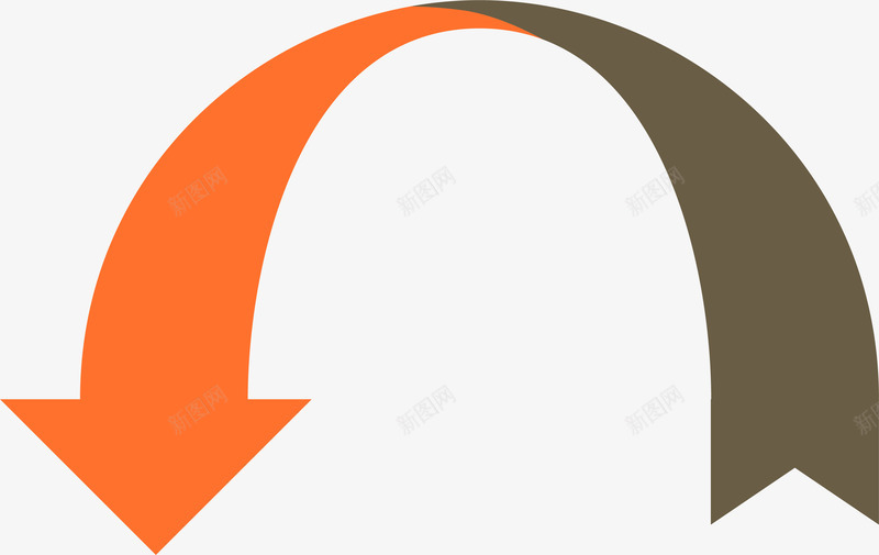 棕色简约弧形箭头图标png_新图网 https://ixintu.com 图案 弧形 方位 方向 棕色 橙色 箭头 花纹 装饰图案
