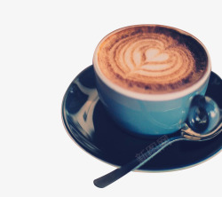 冬日暖意瓷质咖啡杯冬日热饮卡布奇诺高清图片