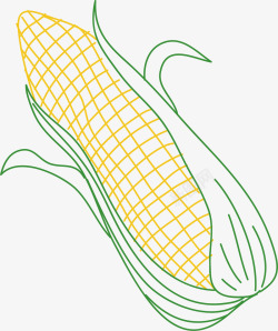 手绘线条玉米矢量图素材