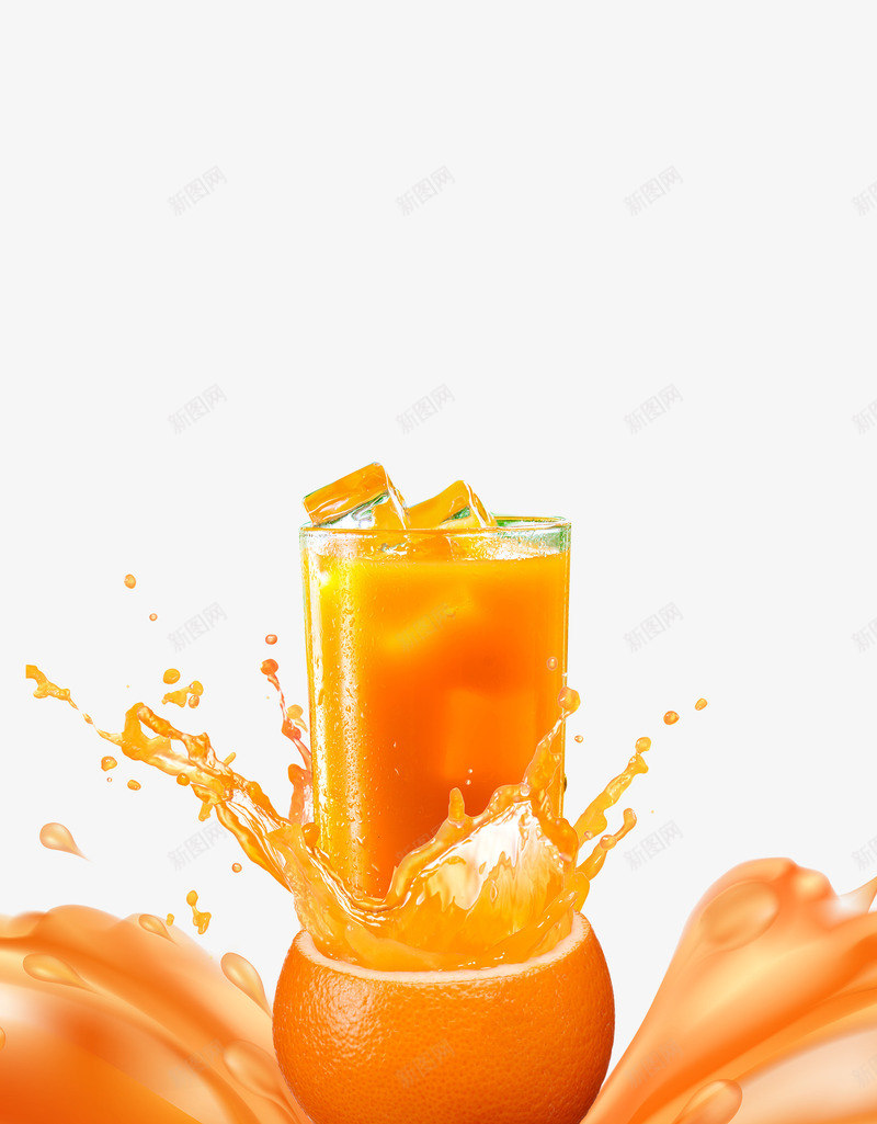 夏季水果橙子橙汁饮料psd免抠素材_新图网 https://ixintu.com 促销 夏季 宣传 广告 水果 海报 餐饮 饮料
