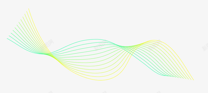 黄绿线条体科技线条png免抠素材_新图网 https://ixintu.com 流线体 科技线条 线条 黄绿线条