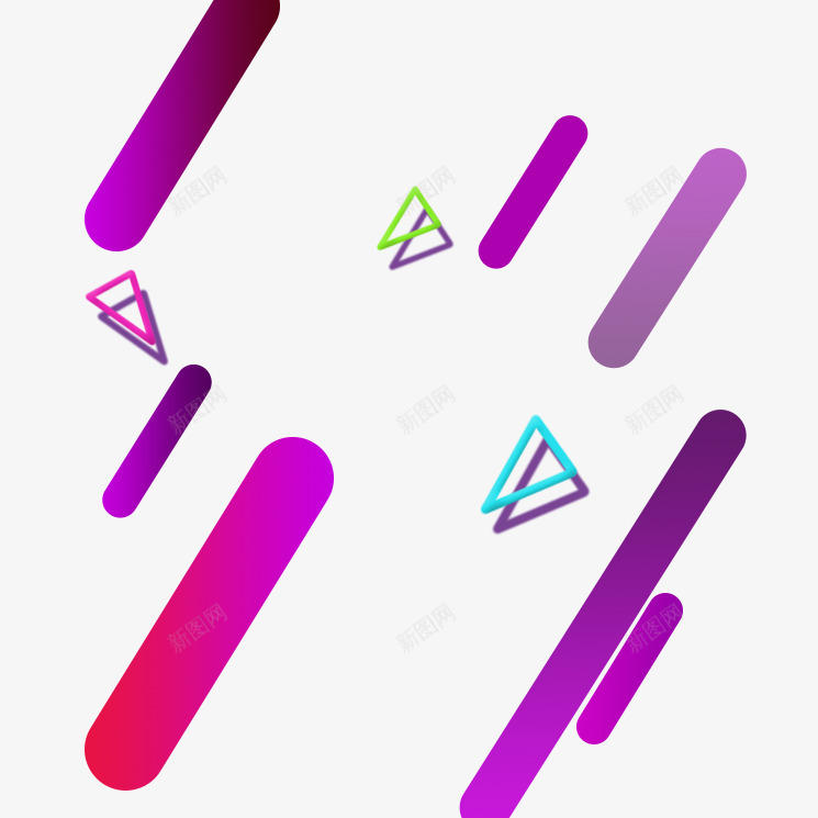 漂浮促销线条png免抠素材_新图网 https://ixintu.com 三角形装饰元素 漂浮装饰线条 紫色线条 线条