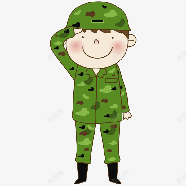 卡通敬礼的军人图png免抠素材_新图网 https://ixintu.com 军人 卡通 帅气的 敬礼的 男人 绿色的 高兴地