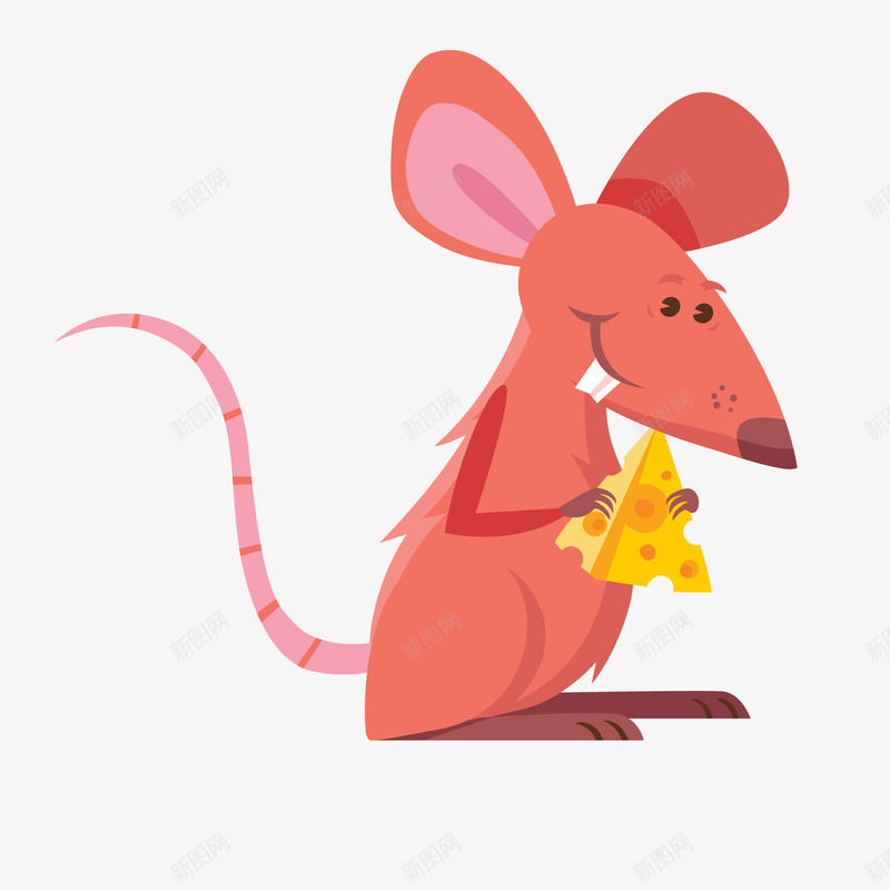 红色卡通吃奶酪老鼠矢量图ai免抠素材_新图网 https://ixintu.com 卡通 卡通老鼠 吃奶酪 红色 红色老鼠 老鼠 黄色 矢量图