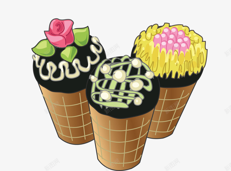 卡通美味冰淇淋png免抠素材_新图网 https://ixintu.com 冰淇淋 夏季 甜筒 矢量饮品 食物 饮品