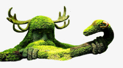 绿色雕像花园草坪艺术高清图片