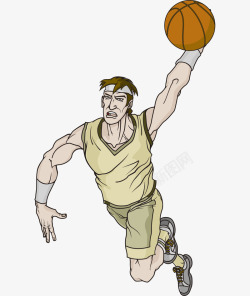 帅气卡通打篮球漫画男人素材