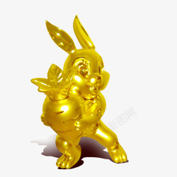 金色兔子素材