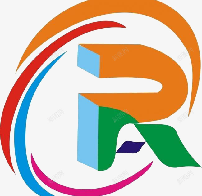 彩色立体R标签png免抠素材_新图网 https://ixintu.com R标志 R标签 彩色 立体 艺术字