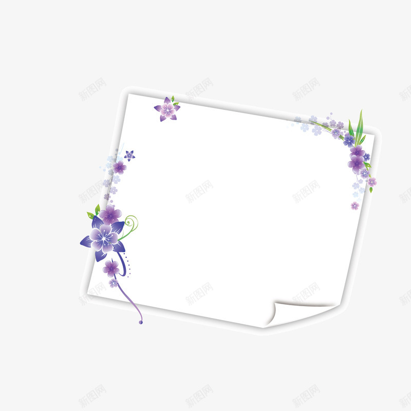 紫色花朵纸张信纸底板png免抠素材_新图网 https://ixintu.com 信纸 底板 文案底板 紫色 纸张 花朵