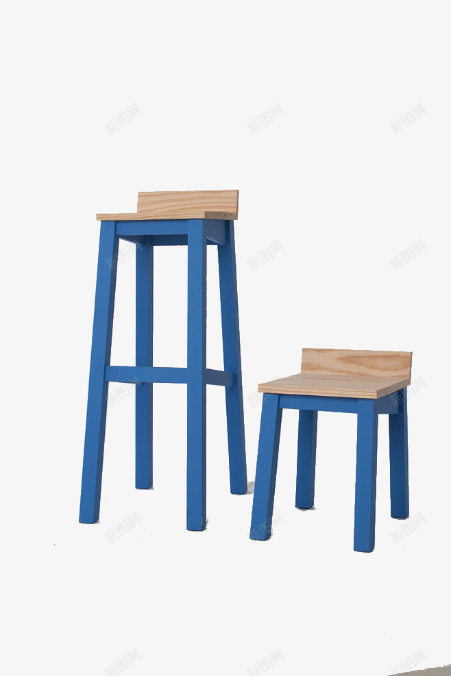 小清新蓝色木质椅子png免抠素材_新图网 https://ixintu.com 椅子 清新椅子 蓝色椅子