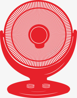 家用取暖器卡通红色线描冬季取暖器高清图片