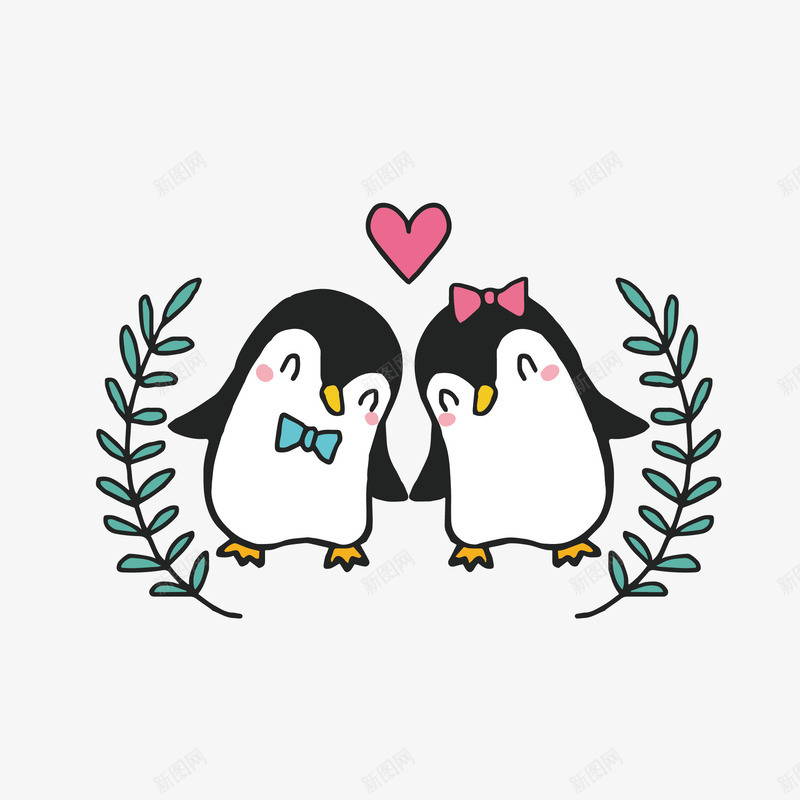 简笔绘画小动物企鹅png免抠素材_新图网 https://ixintu.com 企鹅 动物 卡通 图案 小企鹅图案 小清新 彩色 扁平化设计 爱情主题 简约 装饰