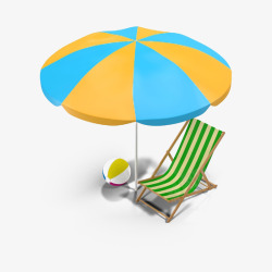 海滩伞和椅子素材