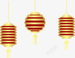 金色春节灯笼挂饰素材