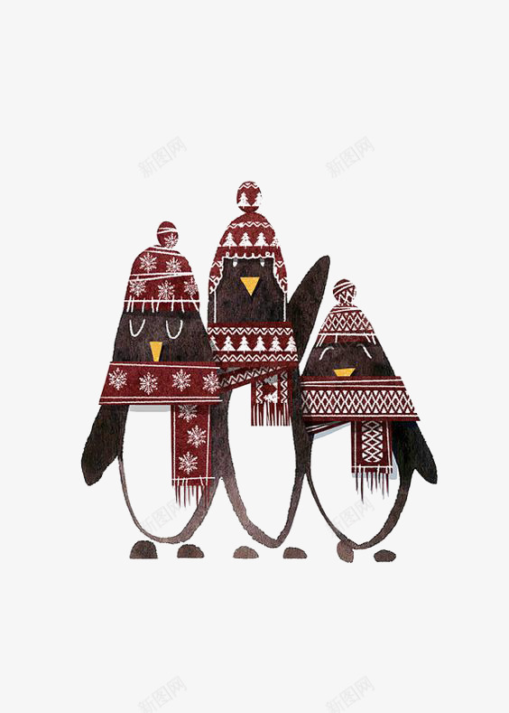 企鹅png免抠素材_新图网 https://ixintu.com 创意企鹅 南极企鹅 卡通企鹅 围巾 手绘企鹅