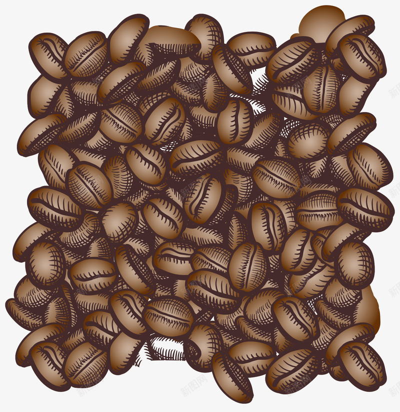 咖啡豆背景png免抠素材_新图网 https://ixintu.com 原材料 咖啡豆 灰色 饮品