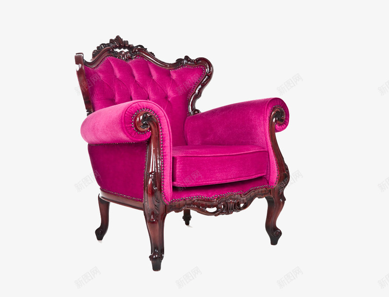 法式椅子png免抠素材_新图网 https://ixintu.com 椅子 沙发 法式 紫色