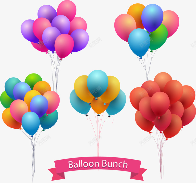 手绘一把彩色气球矢量图ai免抠素材_新图网 https://ixintu.com 庆祝 彩色 手绘 气球 漂浮的气球 装饰 矢量图