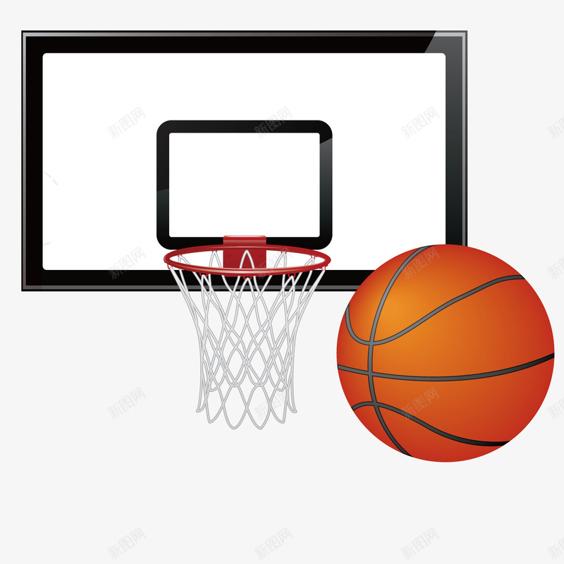 精美篮球与篮球框png免抠素材_新图网 https://ixintu.com 篮球 篮球框 精美