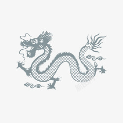 中国风鸡年灰色的龙高清图片