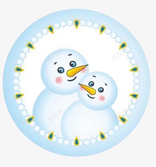 雪人图案钟表png免抠素材_新图网 https://ixintu.com 创意 卡通 手绘 雪人图案钟表