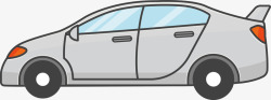 卡通城市灰色电动汽车插图矢量图素材