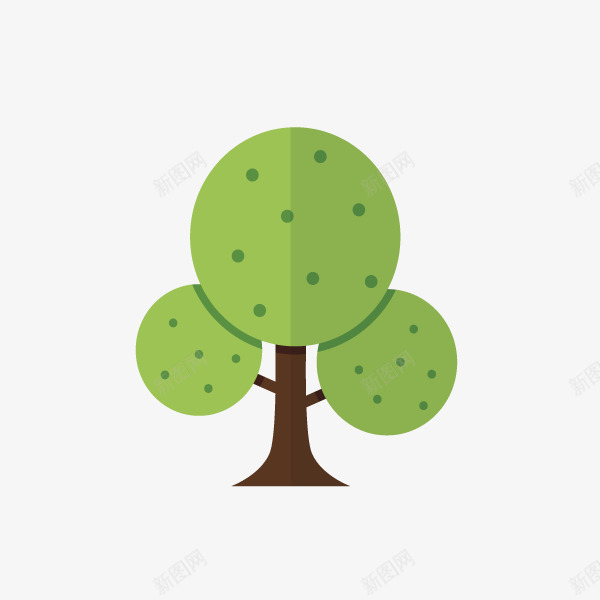 卡通手绘绿色的大树png免抠素材_新图网 https://ixintu.com 动漫动画 卡通树 大树 手绘 树叶 绿色的