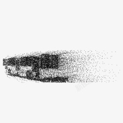 汽车抽象装饰画黑色砂砾粒子公交车元素矢量图高清图片