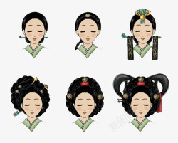 韩国古代女性发髻素材
