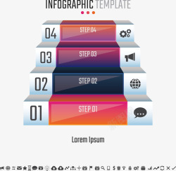 立体阶梯图形表矢量图素材