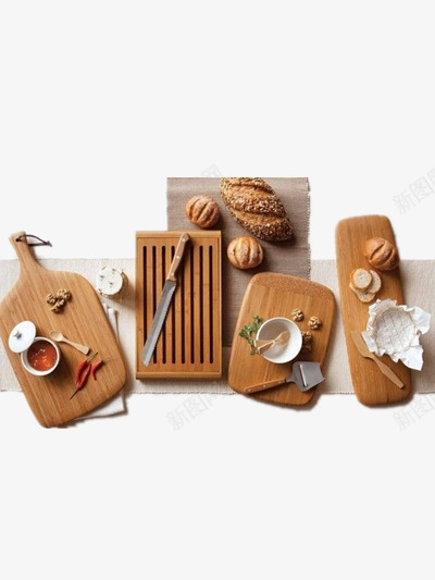 一套家用木质餐具png免抠素材_新图网 https://ixintu.com 木质 装饰 餐具