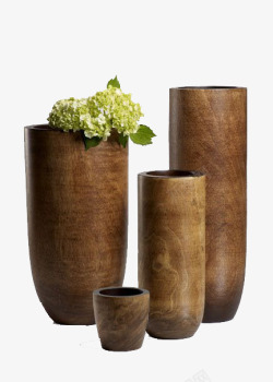木头花瓶木质花瓶高清图片