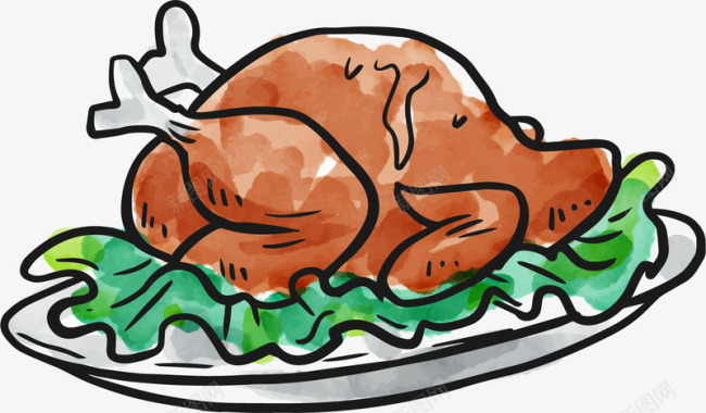 手绘感恩节食物图标图标