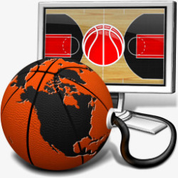 电脑篮球地球图案素材