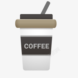 黑色咖啡杯子饮品矢量图素材
